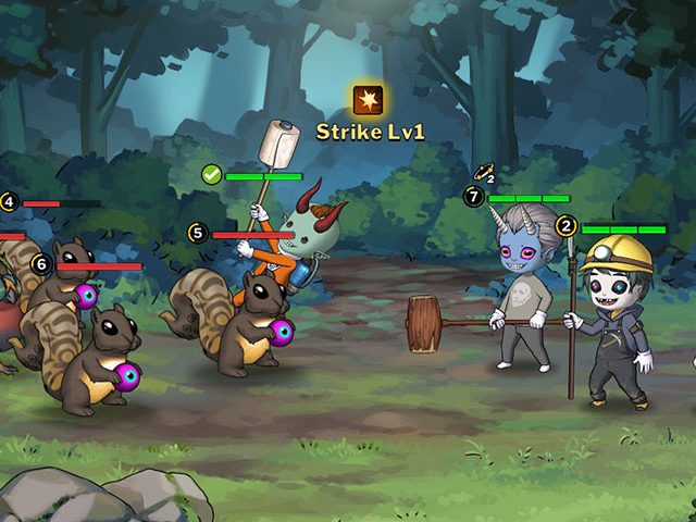 Turn-based battle in the forest