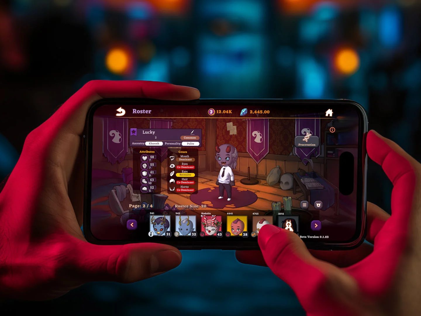 Devikins running on a phone
