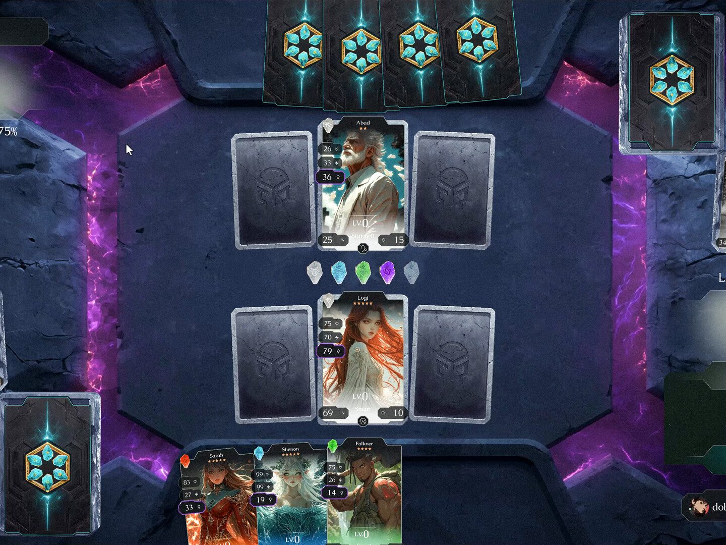 Card battle on the arcane board